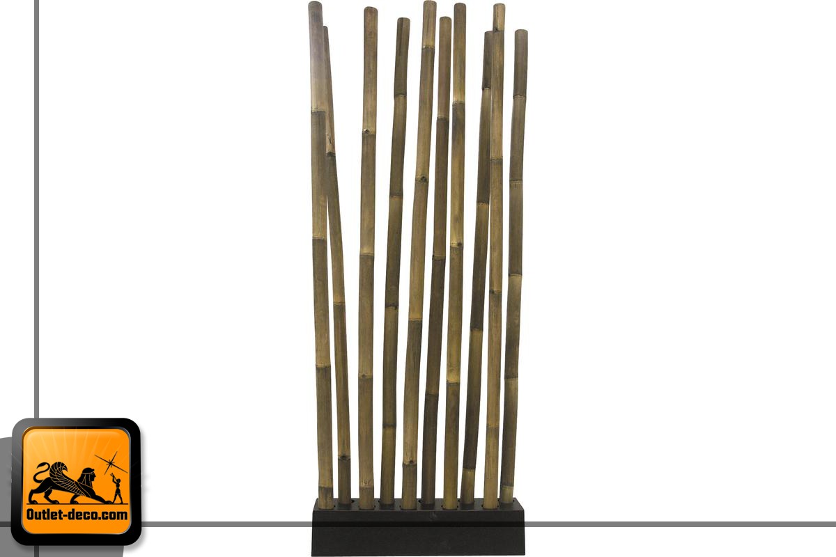 Base + 10 tallos de bambú negro patinado