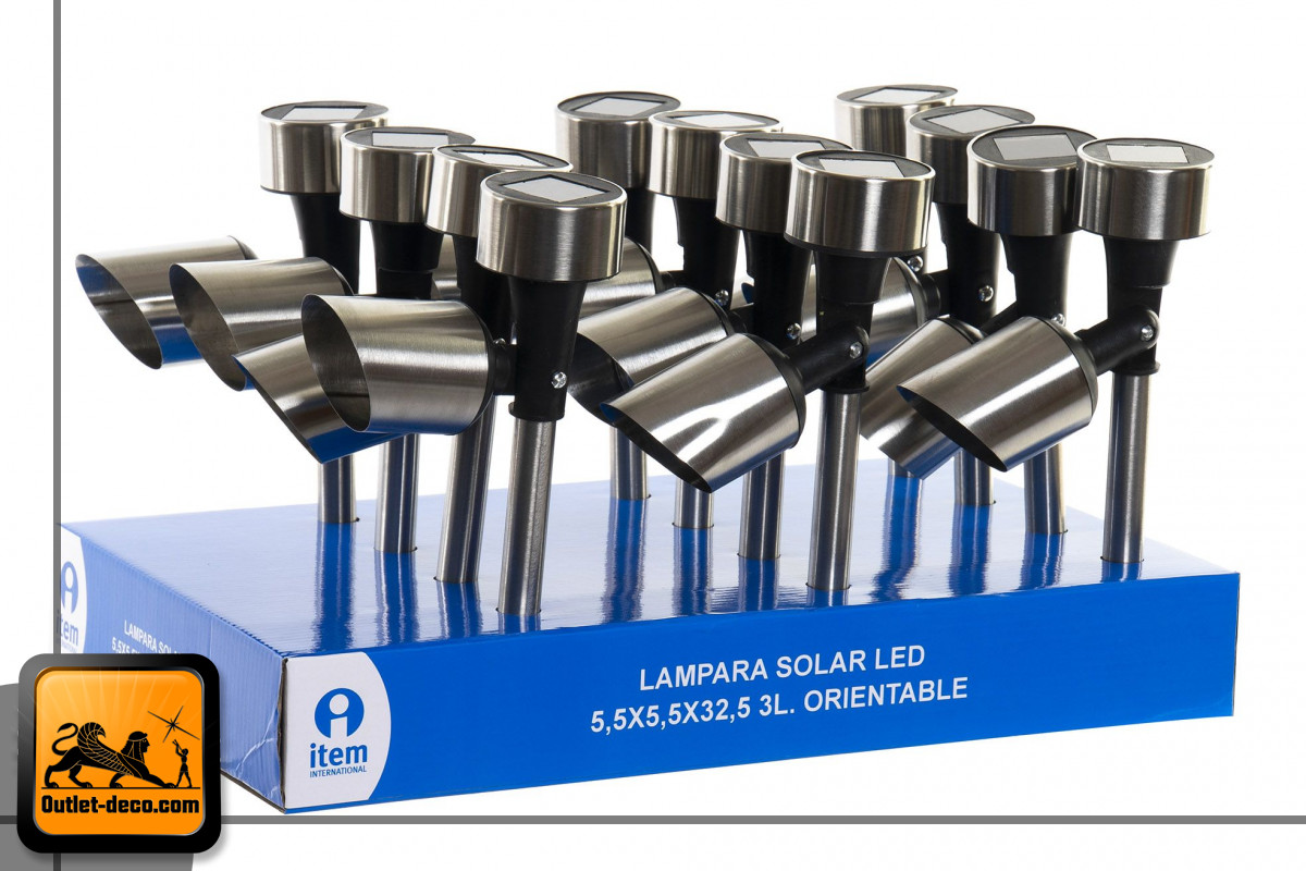 LAMPARA SOLAR LED 5,5X5,5X32,5 3L. 6H. ORIENTABLE